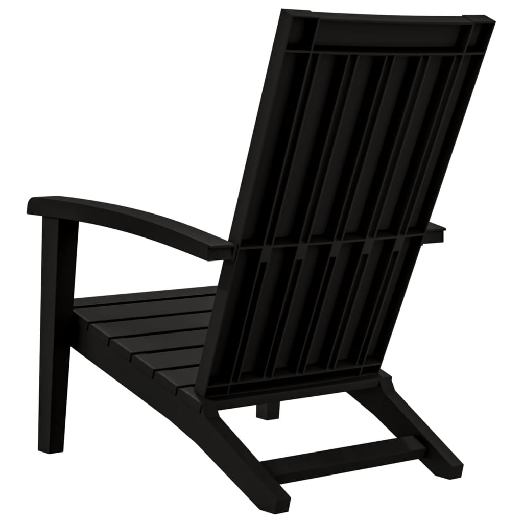 vidaXL Garden Adirondack Chair Black Polypropylene