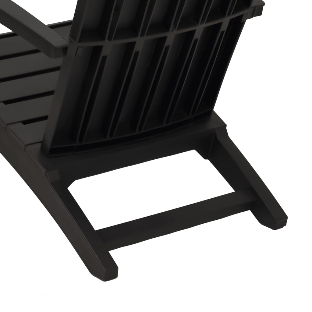 vidaXL Garden Adirondack Chair Black Polypropylene