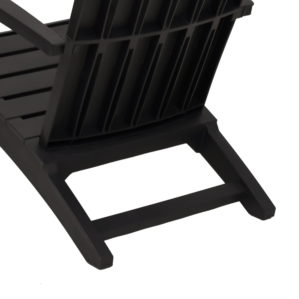 vidaXL Garden Adirondack Chairs 2 pcs Black Polypropylene