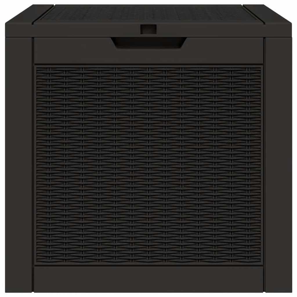 vidaXL Garden Storage Box Black 55.5x43x53 cm Polypropylene