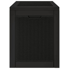 vidaXL Garden Storage Box Black 55.5x43x53 cm Polypropylene
