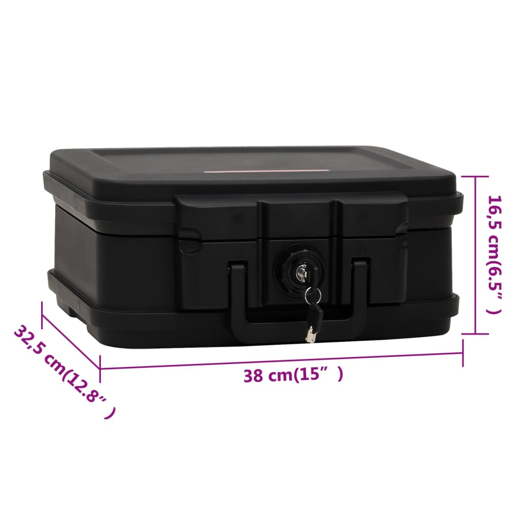 vidaXL Safe Box Black 38x32.5x16.5 cm