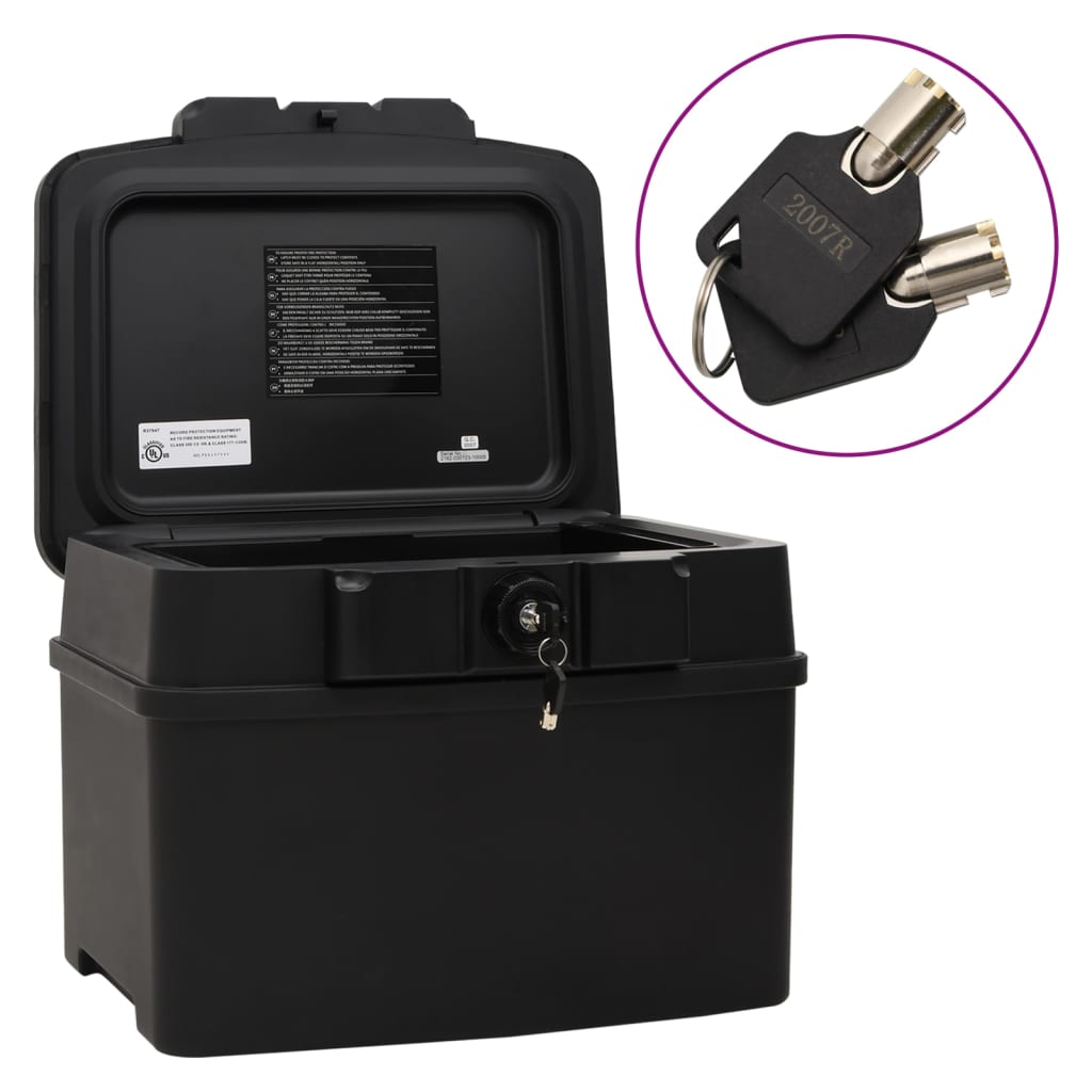 vidaXL Safe Box Black 38x32.5x16.5 cm