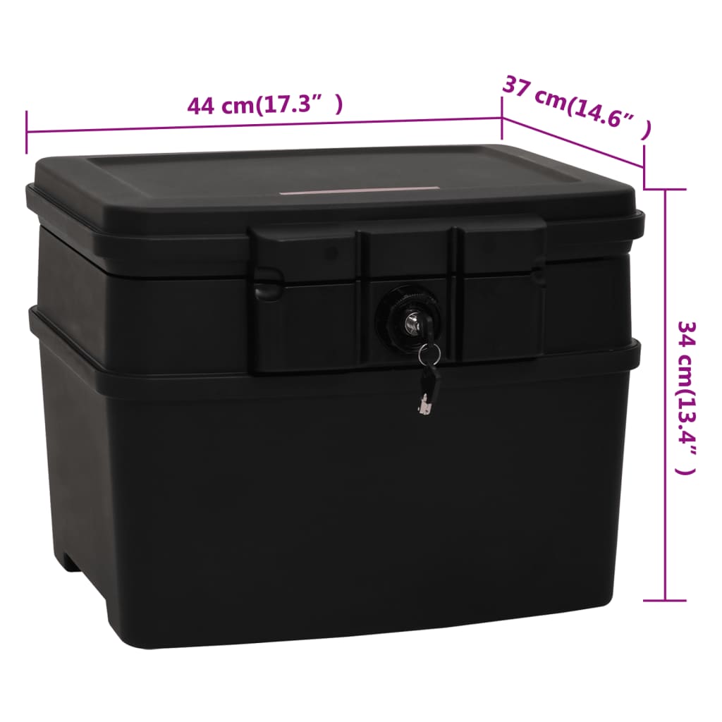 vidaXL Safe Box Black 38x32.5x16.5 cm