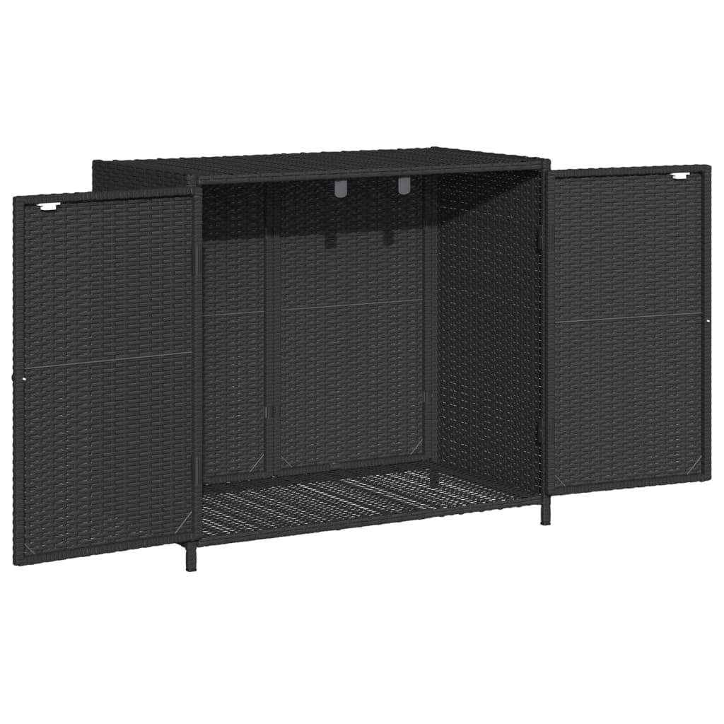 vidaXL Garden Storage Cabinet Black 83x45x76 cm Poly Rattan