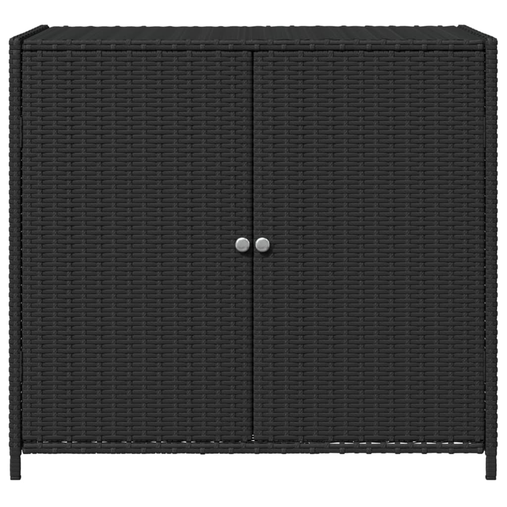 vidaXL Garden Storage Cabinet Black 83x45x76 cm Poly Rattan