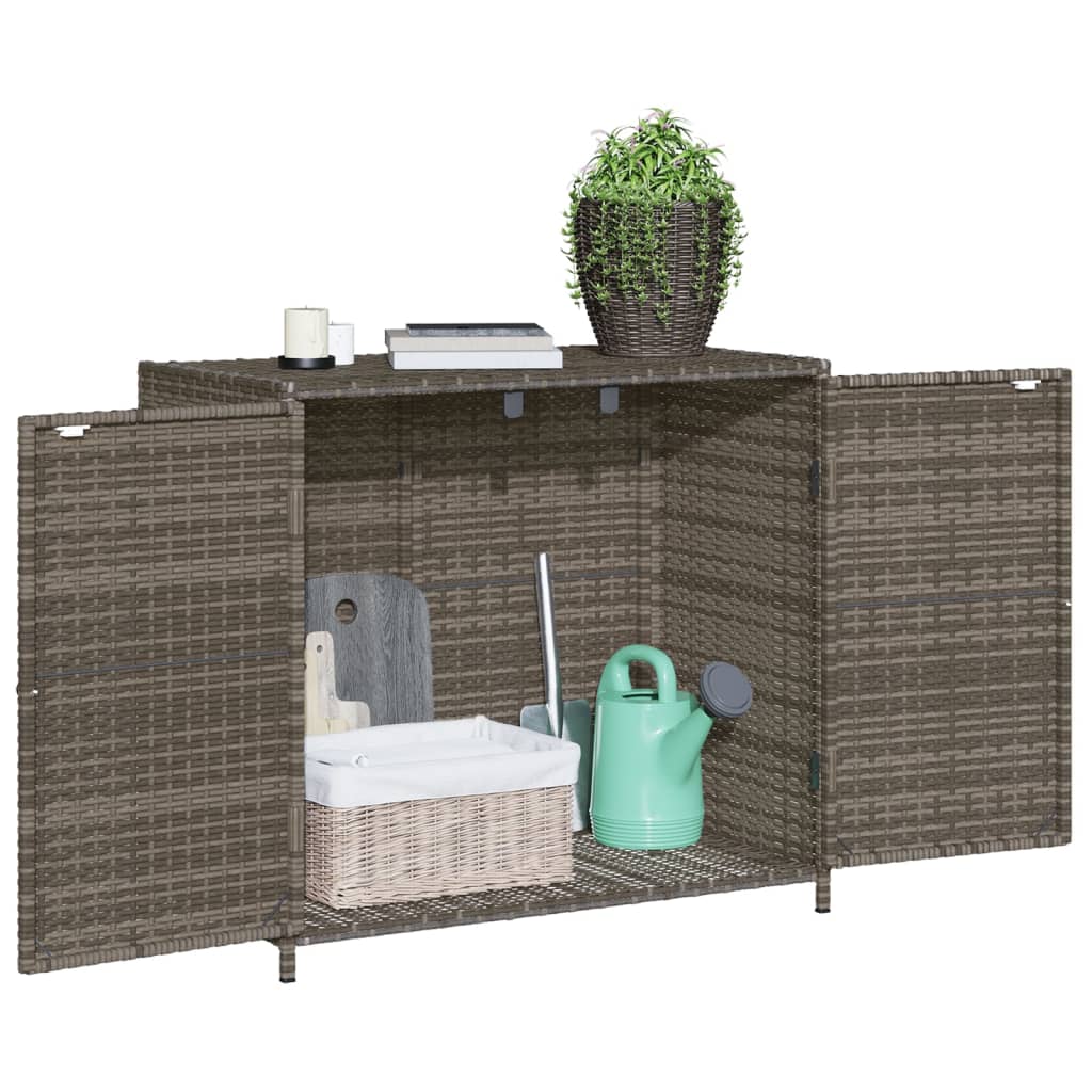 vidaXL Garden Storage Cabinet Black 83x45x76 cm Poly Rattan