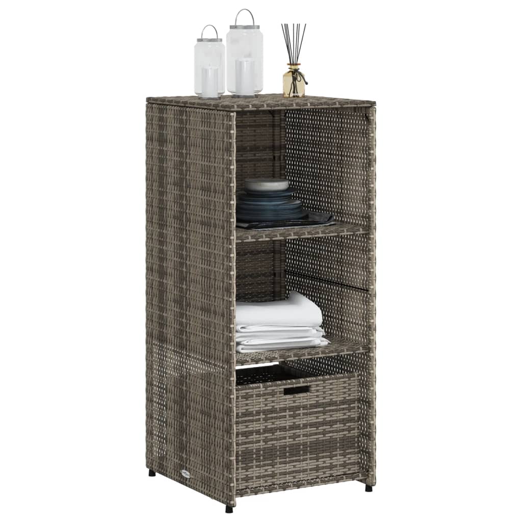 vidaXL Garden Storage Cabinet Black 50x55x115 cm Poly Rattan