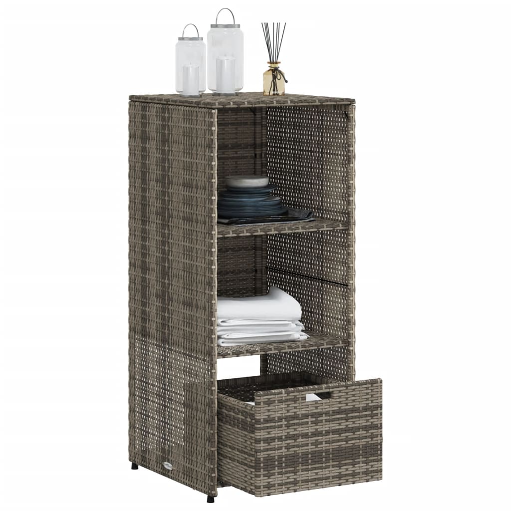 vidaXL Garden Storage Cabinet Black 50x55x115 cm Poly Rattan