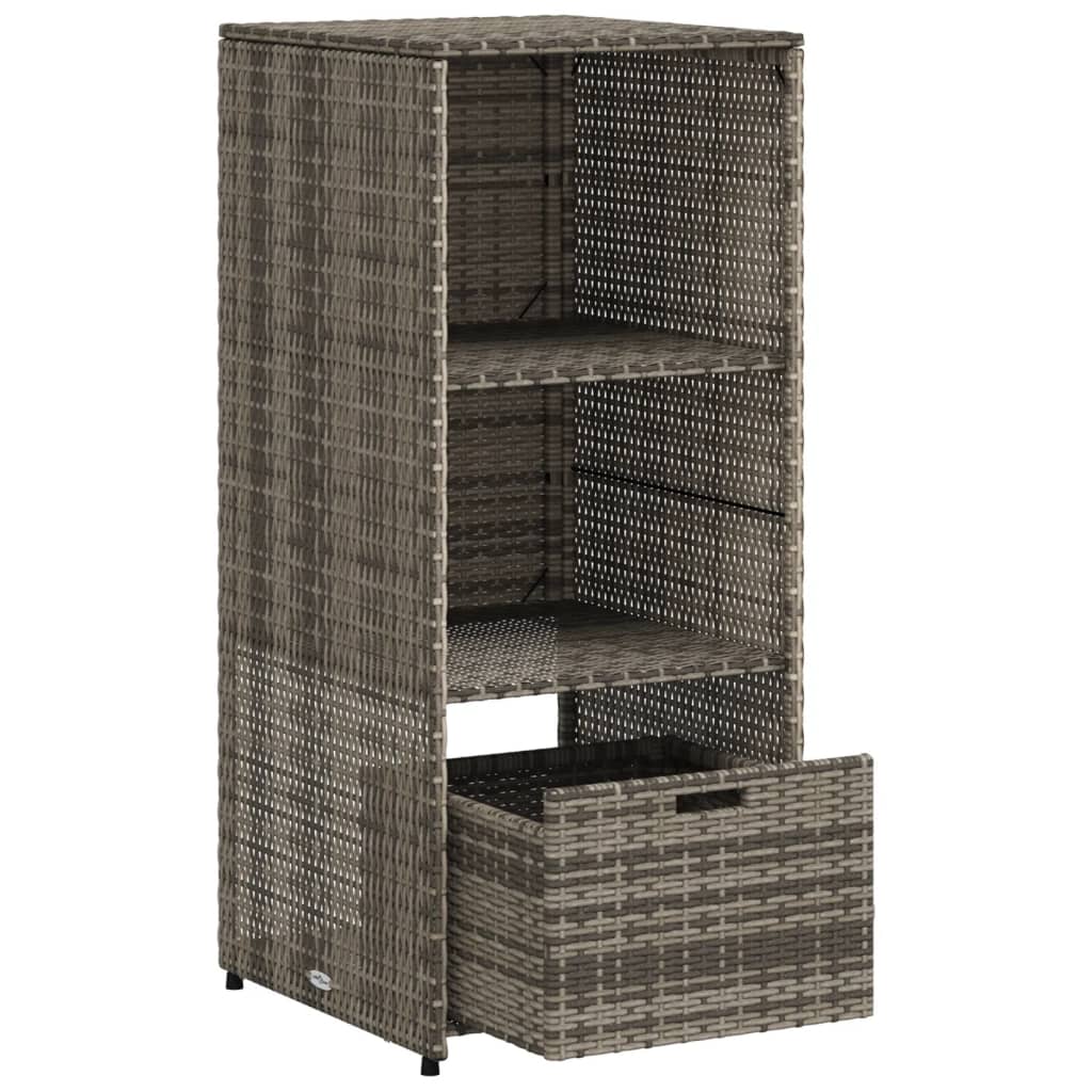 vidaXL Garden Storage Cabinet Black 50x55x115 cm Poly Rattan