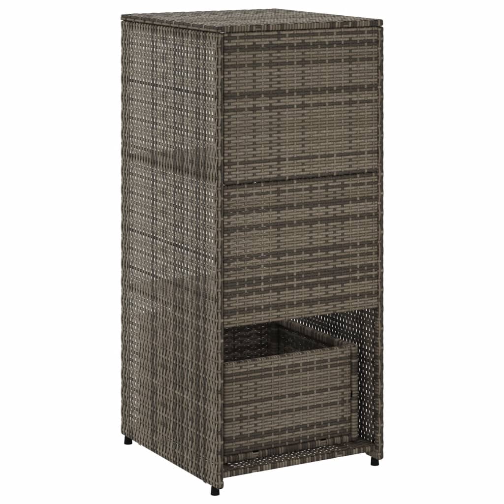 vidaXL Garden Storage Cabinet Black 50x55x115 cm Poly Rattan