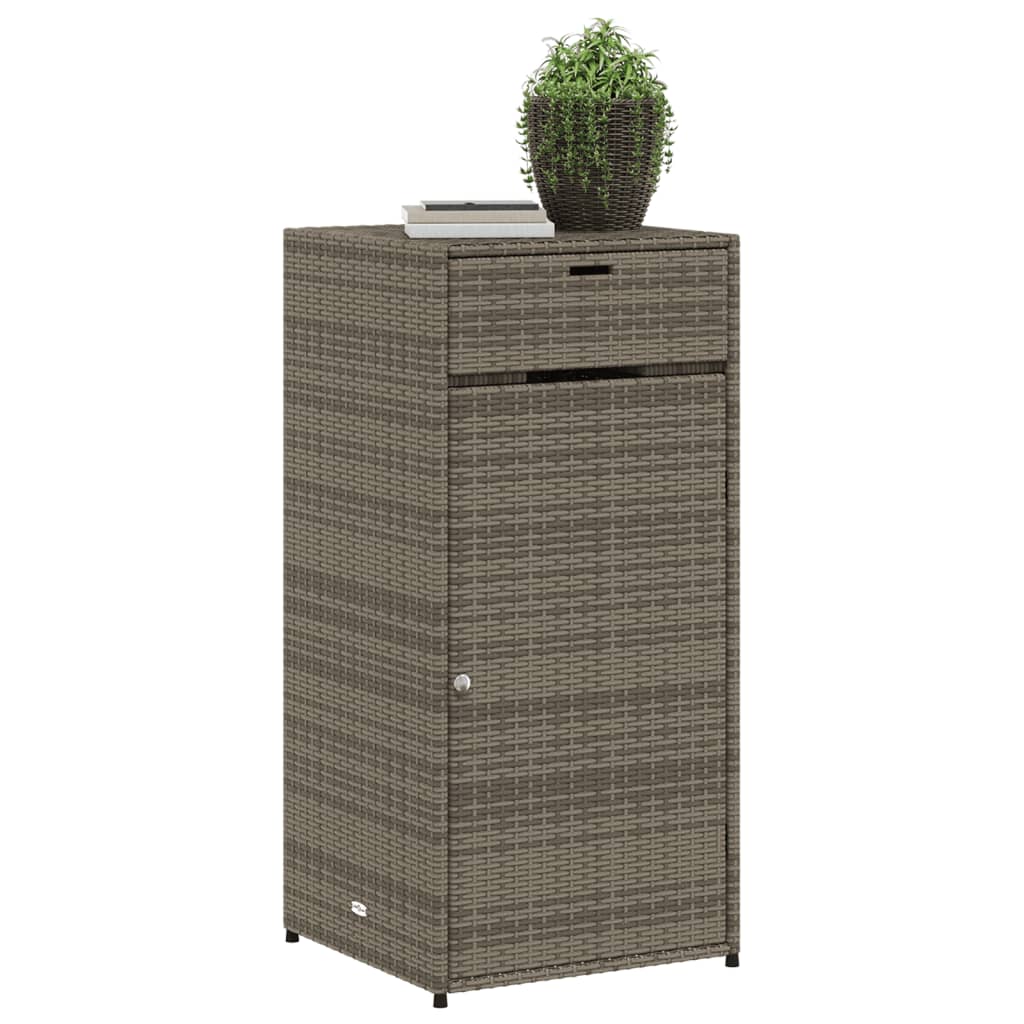 vidaXL Garden Storage Cabinet Black 55x55x111 cm Poly Rattan