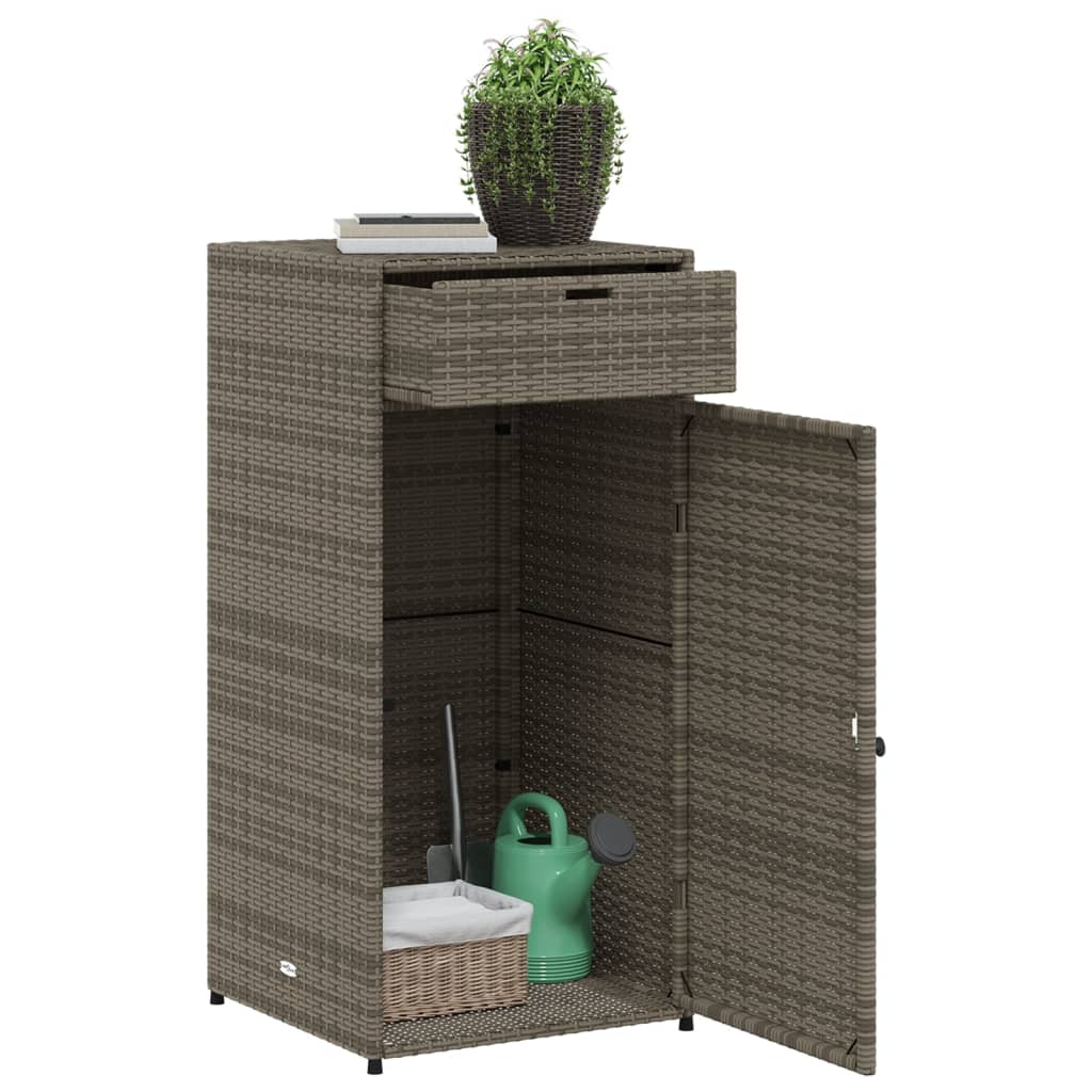 vidaXL Garden Storage Cabinet Black 55x55x111 cm Poly Rattan