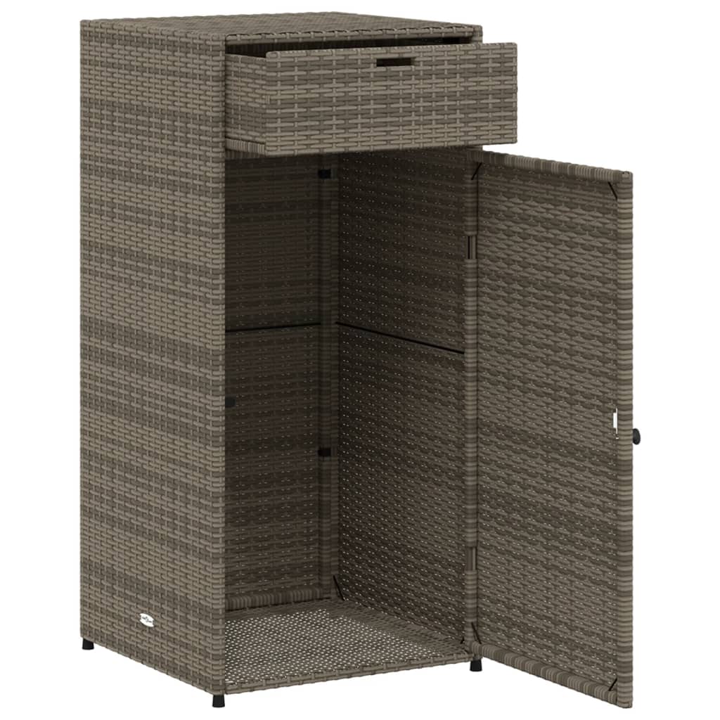 vidaXL Garden Storage Cabinet Black 55x55x111 cm Poly Rattan