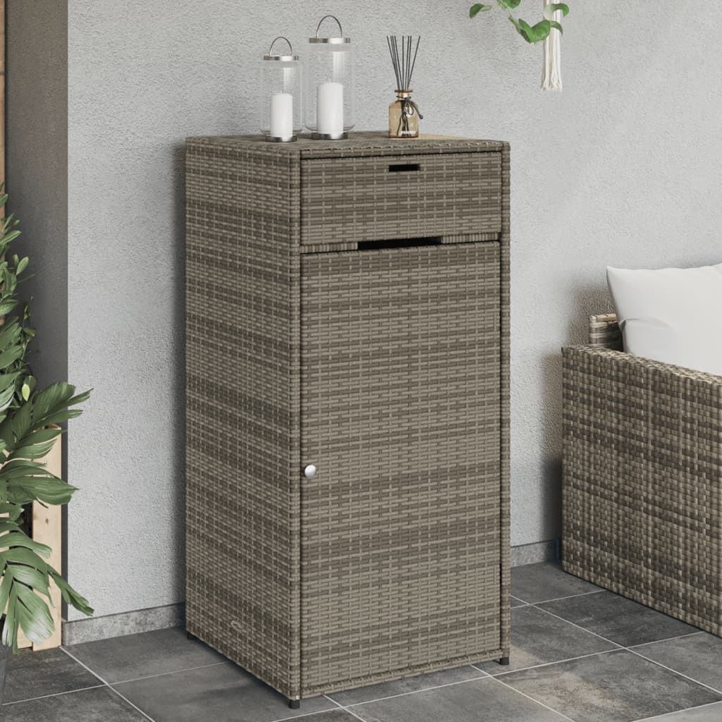 vidaXL Garden Storage Cabinet Black 55x55x111 cm Poly Rattan