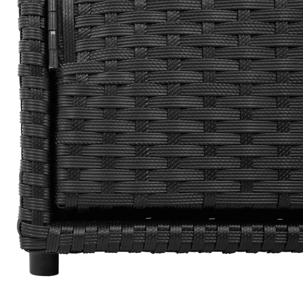 vidaXL Garden Storage Cabinet Black 110x55x60.5 cm Poly Rattan