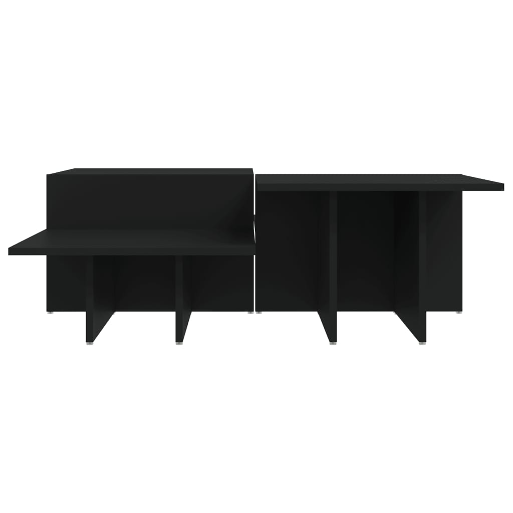 vidaXL Coffee Tables 2 pcs Black Engineered Wood